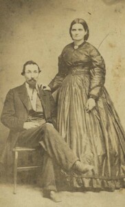 James and Angelina Maria Lorraine Collins, historical photograph. James sitting and Angelina standing. 